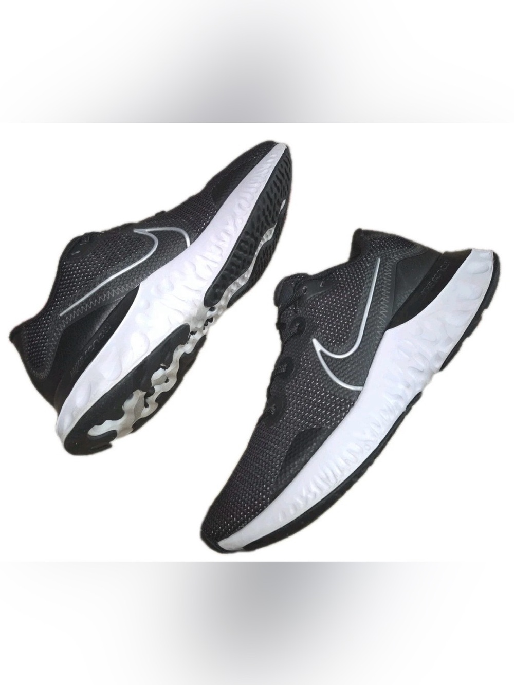Nike Renew Run Black Metallic Silver Running Sneakers CK6357 002 Shoes-Mens 13